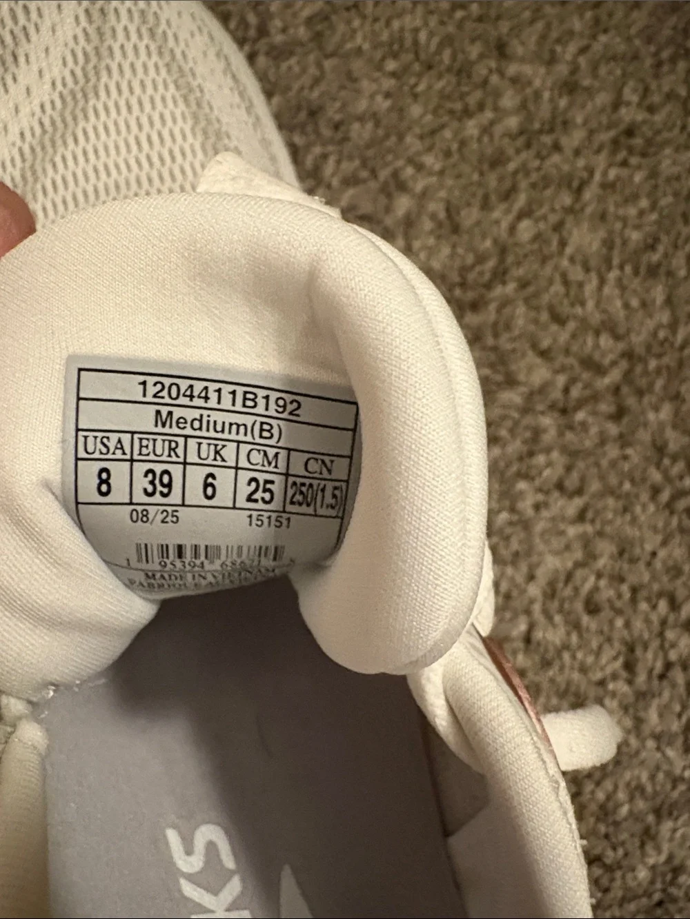 Brooks White and Light Pink Mesh Running Sneakers